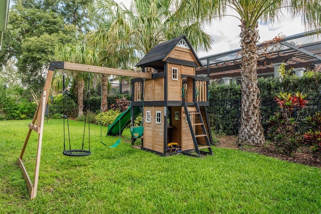 5314 Alafia Falls Dr, Lithia, FL 33547 - view of jungle gym with a yard