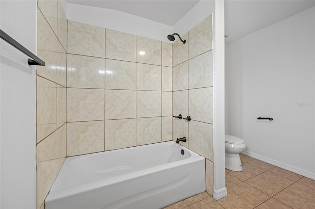 5109 Horton Rd, Plant City, FL 33567 - bathroom featuring toilet, shower / bath combination, tile patterned floors, and baseboards