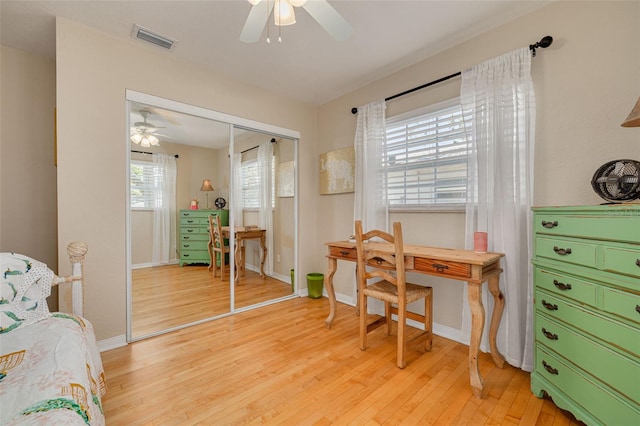 6114 7th Ave S, Gulfport, FL 33707 - office space featuring a ceiling fan, light wood finished floors, and baseboards