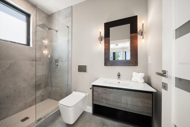 16047 Redington Dr, Redington Beach, FL 33708 - full bathroom with walk in shower, vanity, and toilet