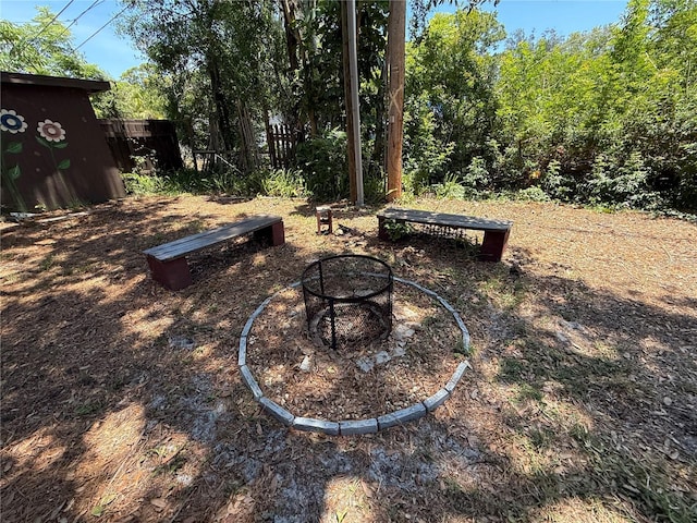 2033 Aaron Pl, Clearwater, FL 33760 - view of yard featuring a fire pit