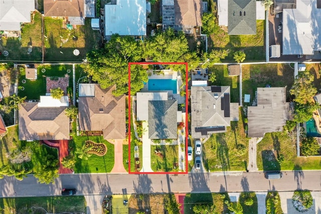 2479 Trade Winds Dr, Dunedin, FL 34698 - aerial perspective of suburban area with property boundaries highlighted