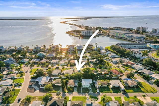 2479 Trade Winds Dr, Dunedin, FL 34698 - aerial view of property's location featuring a nearby body of water and nearby suburban area