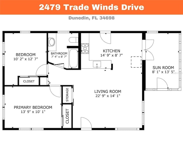 2479 Trade Winds Dr, Dunedin, FL 34698 - room layout