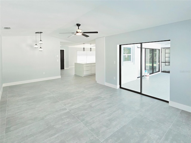 1178 Sultana St, Port Charlotte, FL 33952 - unfurnished room with healthy amount of natural light, lofted ceiling, a ceiling fan, and baseboards