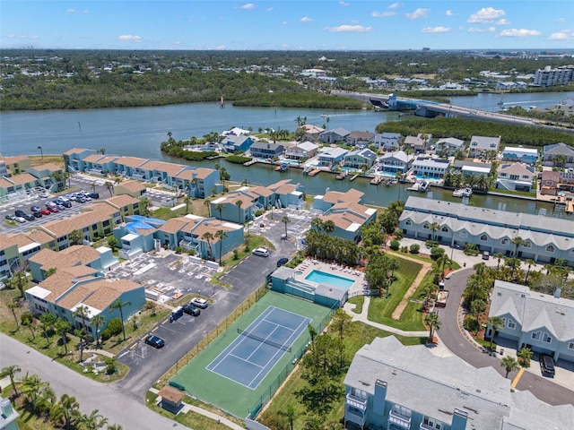 616 Garland Cir, Indian Rocks Beach, FL 33785 - aerial view of residential area featuring a large body of water and a notable bridge