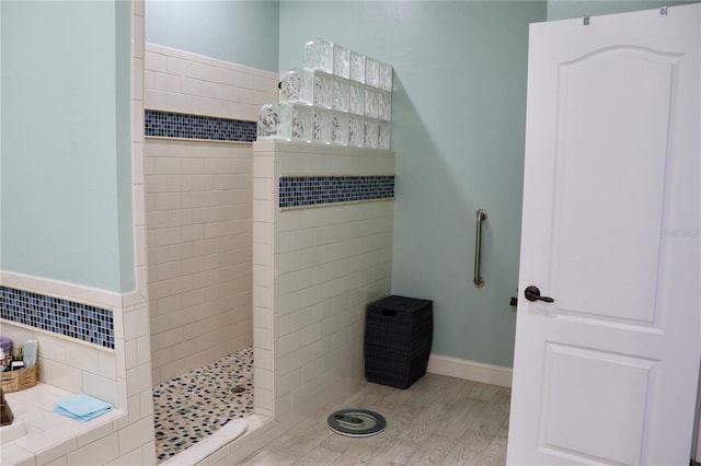 24197 Treasure Island Blvd, Punta Gorda, FL 33955 - bathroom with walk in shower and wood finished floors