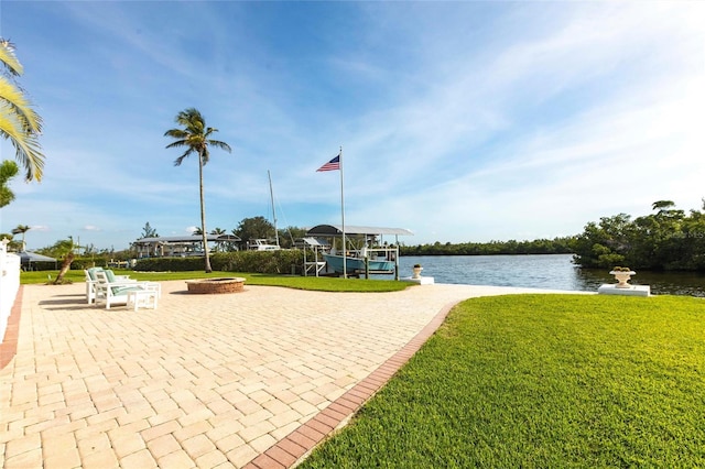 24197 Treasure Island Blvd, Punta Gorda, FL 33955 - water view featuring a fire pit