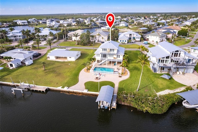 24197 Treasure Island Blvd, Punta Gorda, FL 33955 - aerial perspective of suburban area with a nearby body of water