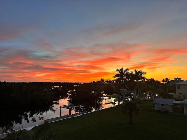 24197 Treasure Island Blvd, Punta Gorda, FL 33955 - water view featuring boat lift and a dock