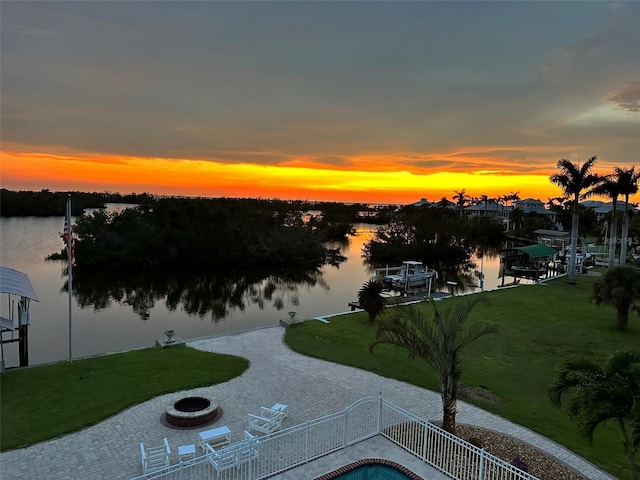 24197 Treasure Island Blvd, Punta Gorda, FL 33955 - water view featuring a boat dock and boat lift