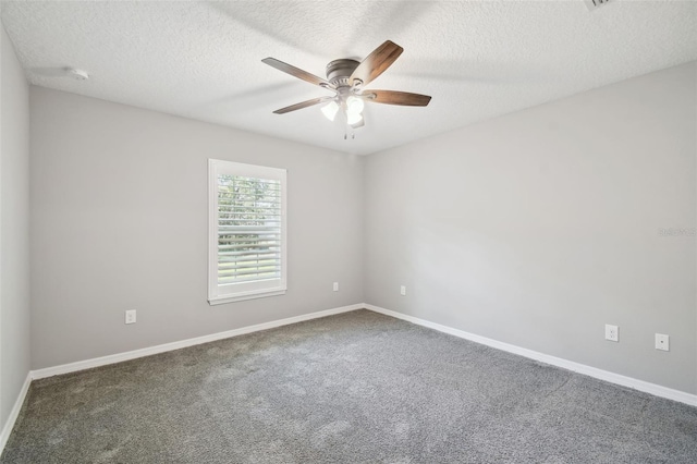 13227 Quigley Ave, Weeki Wachee, FL 34614 - carpeted spare room with ceiling fan, a textured ceiling, and baseboards