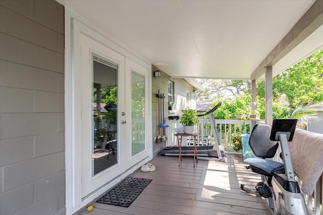 8517 N Branch Ave, Tampa, FL 33604 - wooden terrace with french doors