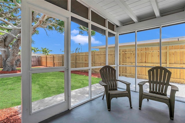 323 48th St NW, Bradenton, FL 34209 - sunroom featuring beamed ceiling