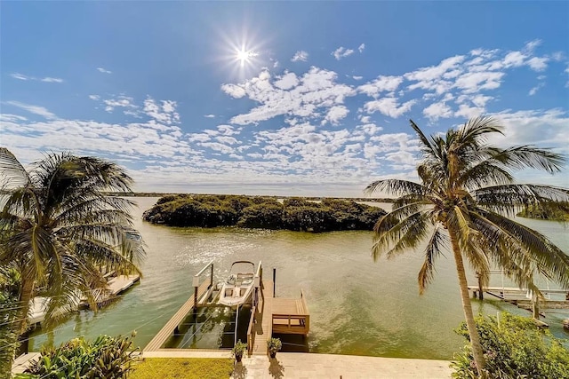 803 Harbor Dr, Belleair Beach, FL 33786 - dock with a water view and boat lift