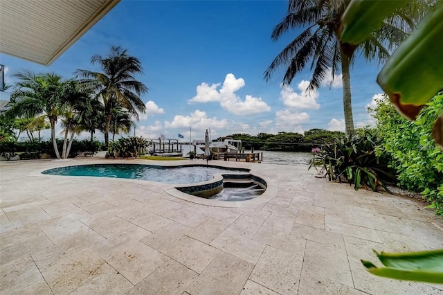 803 Harbor Dr, Belleair Beach, FL 33786 - view of pool featuring a patio and a pool with connected hot tub