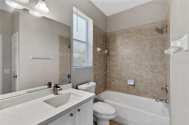 7732 Bulls Head Dr, Wesley Chapel, FL 33545 - bathroom with vanity, toilet, and tub / shower combination