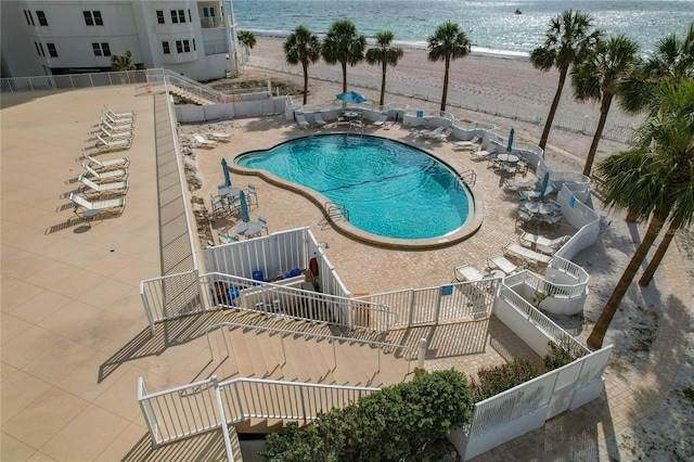 1586 Gulf Blvd Unit 2502, Clearwater, FL 33767 - community pool with view of water and beach and a patio