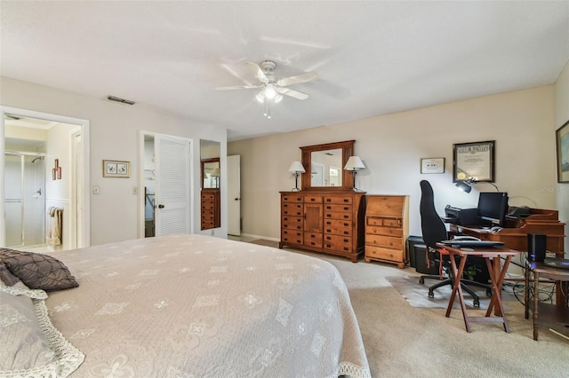 3476 Tarpon Woods Blvd, Palm Harbor, FL 34685 - bedroom featuring an office area, carpet flooring, and ceiling fan