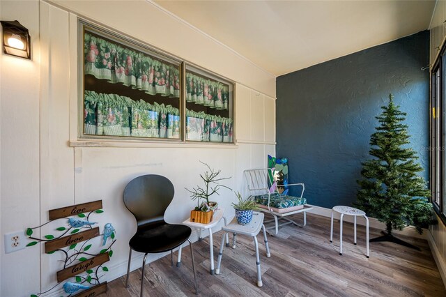 2928 Feather Dr, Clearwater, FL 33759 - living area featuring wood finished floors and baseboards