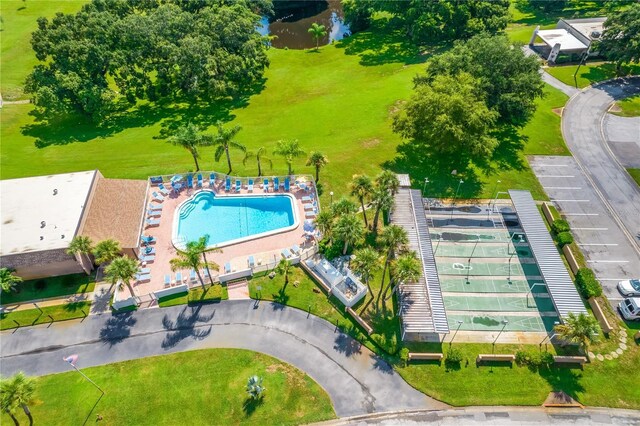 2928 Feather Dr, Clearwater, FL 33759 - drone / aerial view of a pool