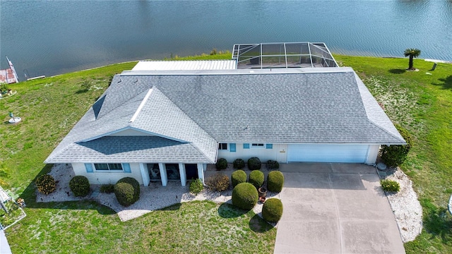 1009 Andover Cir, Sun City Center, FL 33573 - view from above of property with a nearby body of water