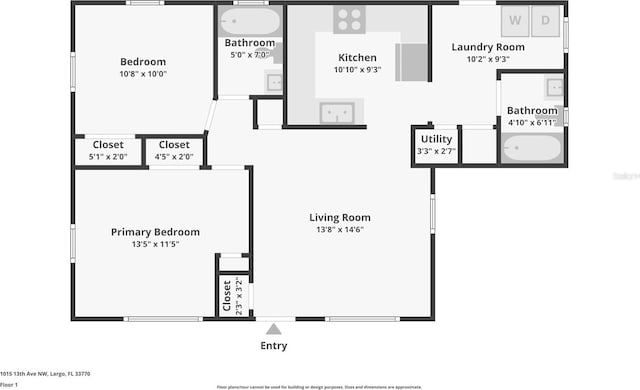 1015 13th Ave NW, Largo, FL 33770 - view of floor plan / room layout