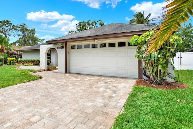 15108 Springview St, Tampa, FL 33624 - single story home featuring decorative driveway, an attached garage, stucco siding, and a shingled roof