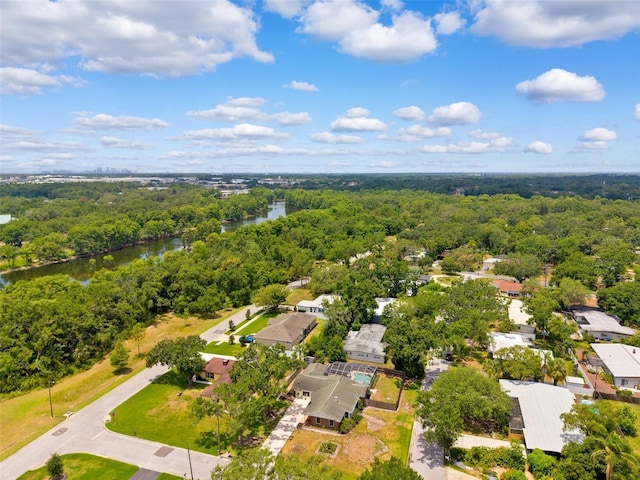 509 Falmouth St, Temple Terrace, FL 33617 - aerial view of residential area with a nearby body of water and a heavily wooded area