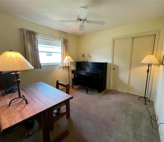 2195 Academy Dr, Clearwater, FL 33764 - carpeted home office with a ceiling fan