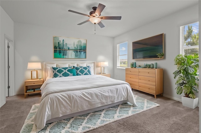 12697 Achasta Blvd, Hudson, FL 34669 - bedroom featuring carpet floors, a ceiling fan, and baseboards