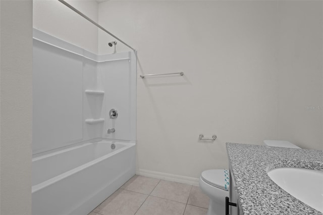 12697 Achasta Blvd, Hudson, FL 34669 - bathroom with toilet, tile patterned flooring, baseboards,  shower combination, and vanity