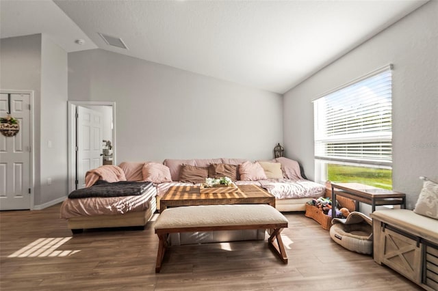 8009 N Primrose Dr, Citrus Springs, FL 34434 - living area with lofted ceiling and wood finished floors