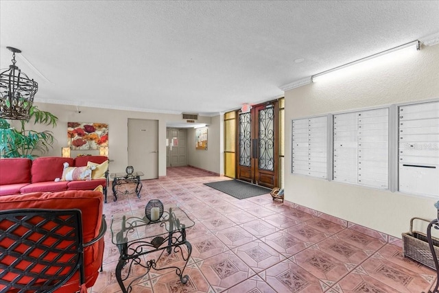 2630 Pearce Dr Unit 108, Clearwater, FL 33764 - building lobby with crown molding and a textured ceiling