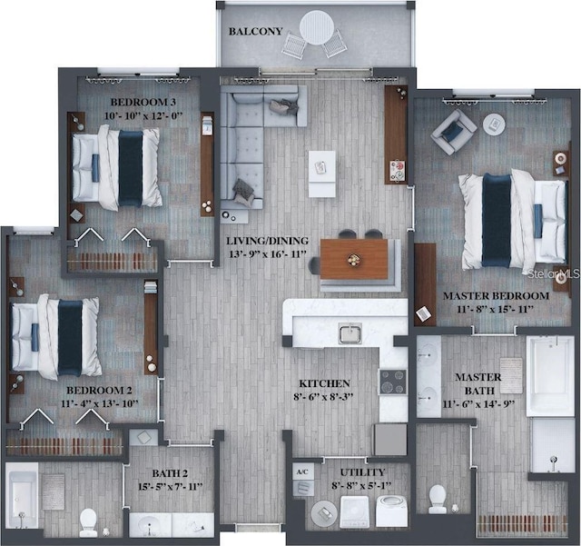 14501 Grove Resort Ave Unit 3316, Winter Garden, FL 34787 - home floor plan
