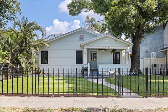 2519 1st Ave N, Saint Petersburg, FL 33713 - view of front facade featuring a porch and a fenced front yard