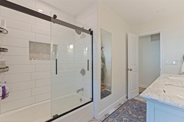 2519 1st Ave N, Saint Petersburg, FL 33713 - full bathroom with bath / shower combo with glass door and double vanity