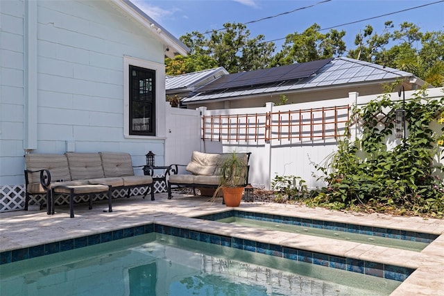2519 1st Ave N, Saint Petersburg, FL 33713 - view of swimming pool with a patio, an outdoor hangout area, and an in-ground hot tub