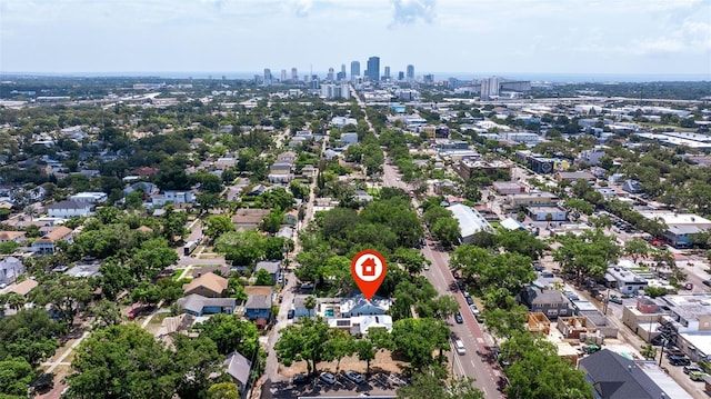 2519 1st Ave N, Saint Petersburg, FL 33713 - aerial perspective of suburban area with city skyline