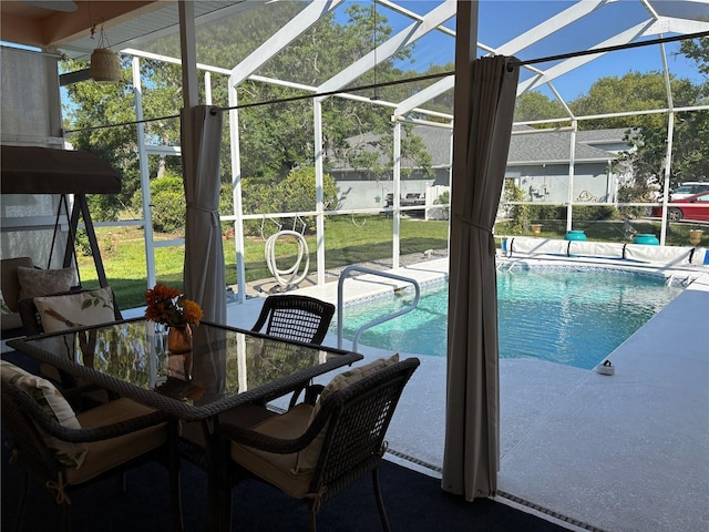 13339 Amberwood St, Hudson, FL 34669 - view of swimming pool with a patio area, a lanai, and a covered pool