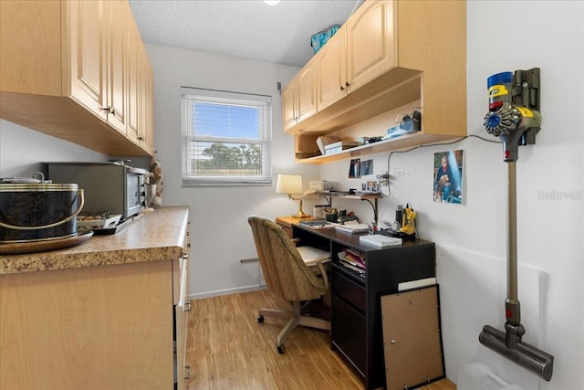 8174 Terrace Garden Dr N Unit 204, Saint Petersburg, FL 33709 - office area featuring light wood-style floors, a textured ceiling, and baseboards