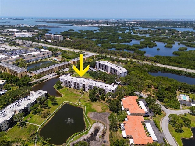 8174 Terrace Garden Dr N Unit 204, Saint Petersburg, FL 33709 - drone / aerial view of apartment complex and a nearby body of water