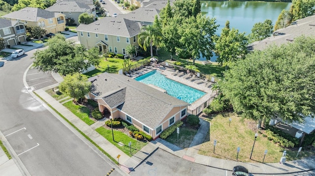 6736 Breezy Palm Dr, Riverview, FL 33578 - aerial view of residential area featuring a nearby body of water and a pool area