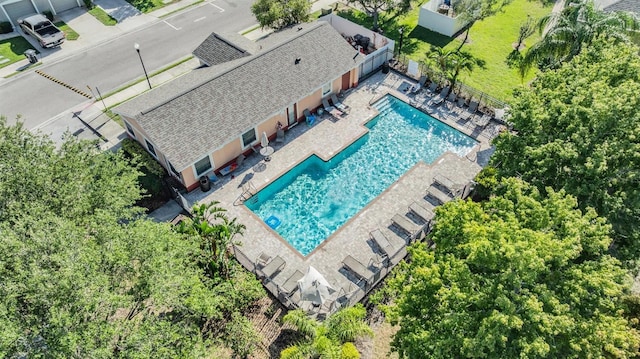 6736 Breezy Palm Dr, Riverview, FL 33578 - view from above of property featuring a pool