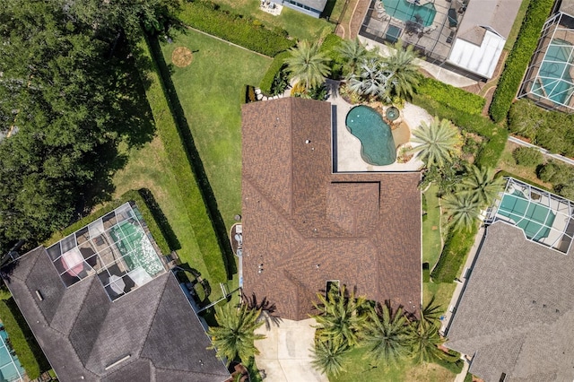 2041 Gold Dust Ct, Trinity, FL 34655 - aerial view of property and surrounding area featuring a pool