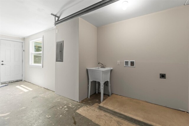 12516 Cobble Stone Dr, Hudson, FL 34667 - washroom featuring hookup for an electric dryer and electric panel