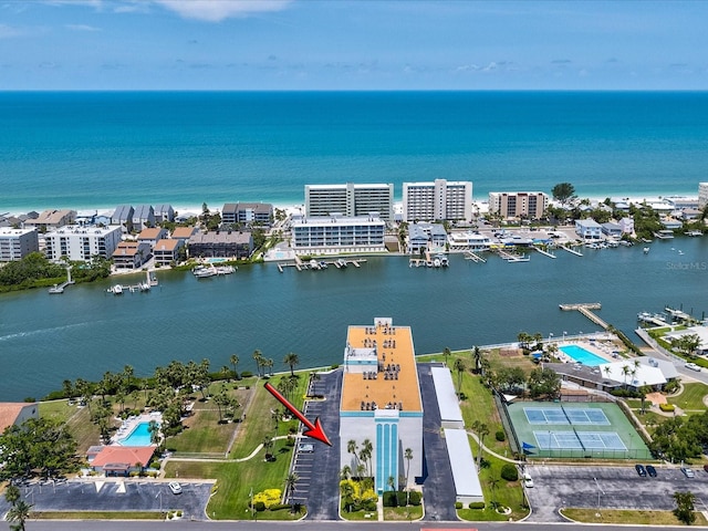 10216 Regal Dr Unit 409, Largo, FL 33774 - bird's eye view of a large body of water and a pool area