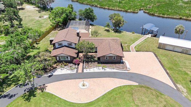 2309 Cypress Walk Way, Ruskin, FL 33570 - view from above of property with a nearby body of water