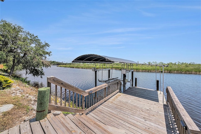 2309 Cypress Walk Way, Ruskin, FL 33570 - dock featuring a water view and boat lift