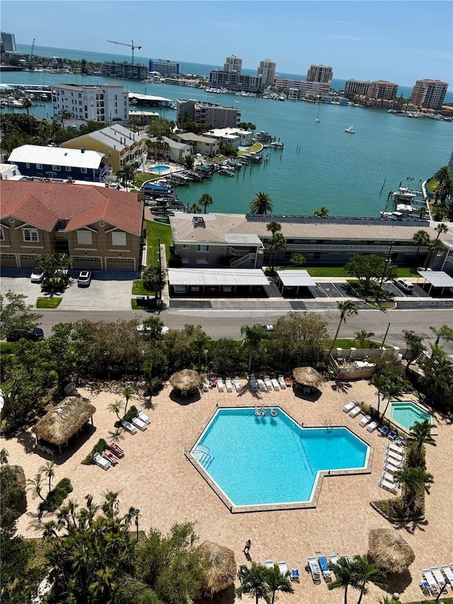 400 Island Way Unit 1402, Clearwater Beach, FL 33767 - community pool with a water view and a city view